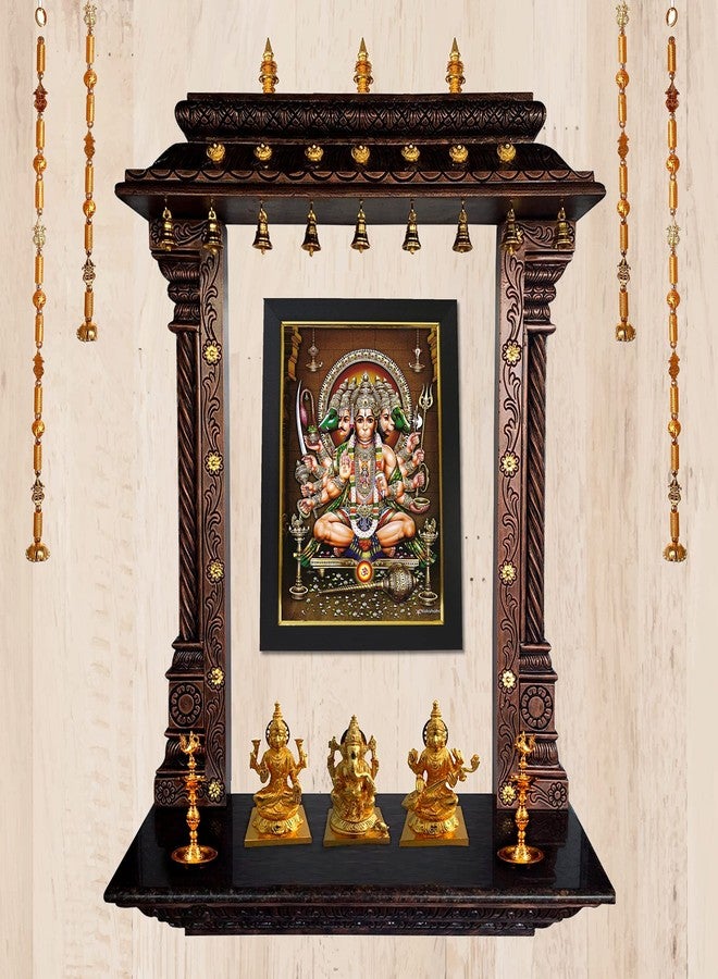 101Temples 101 Temples - Divinity Eternity Spirituality Panchamukha Hanuman God Photo Frame for Pooja Room with Wall Hook, 1 Piece | 10” x 13”, Matt Finish - Image 4